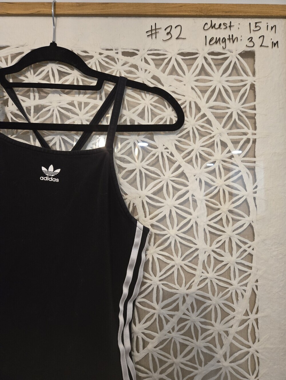 Adidas 3-stripe Jersey Minidress Black Slim Strappy Tank with White Trefoil Sz M - Picture 6 of 16